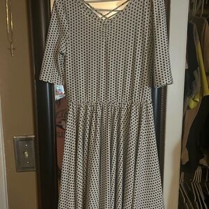 Dot Dot Smile off white with black stars dress